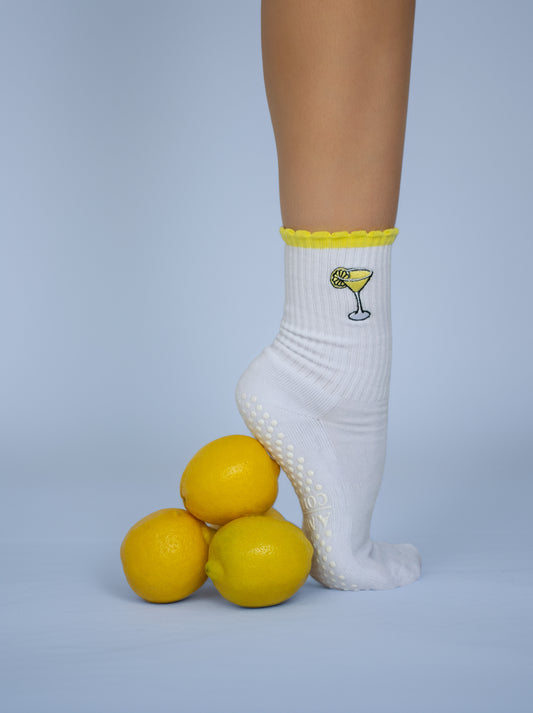 Lemon Drop Grip Sock